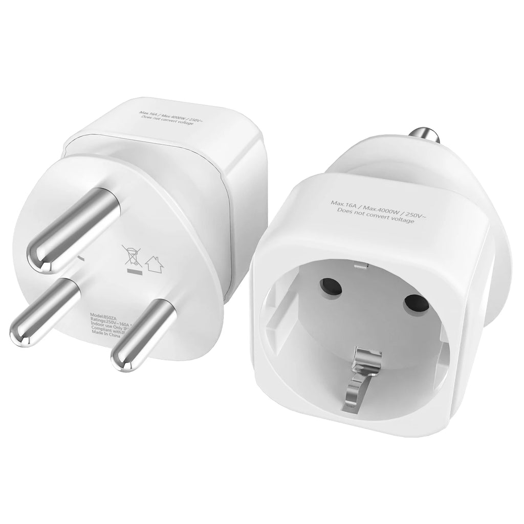 2PCS South Africa Travel Adapter, EU to SA South Africa Plugs Adapter Type M Big Round Power Converter Lesotho Ghana Travel Plug