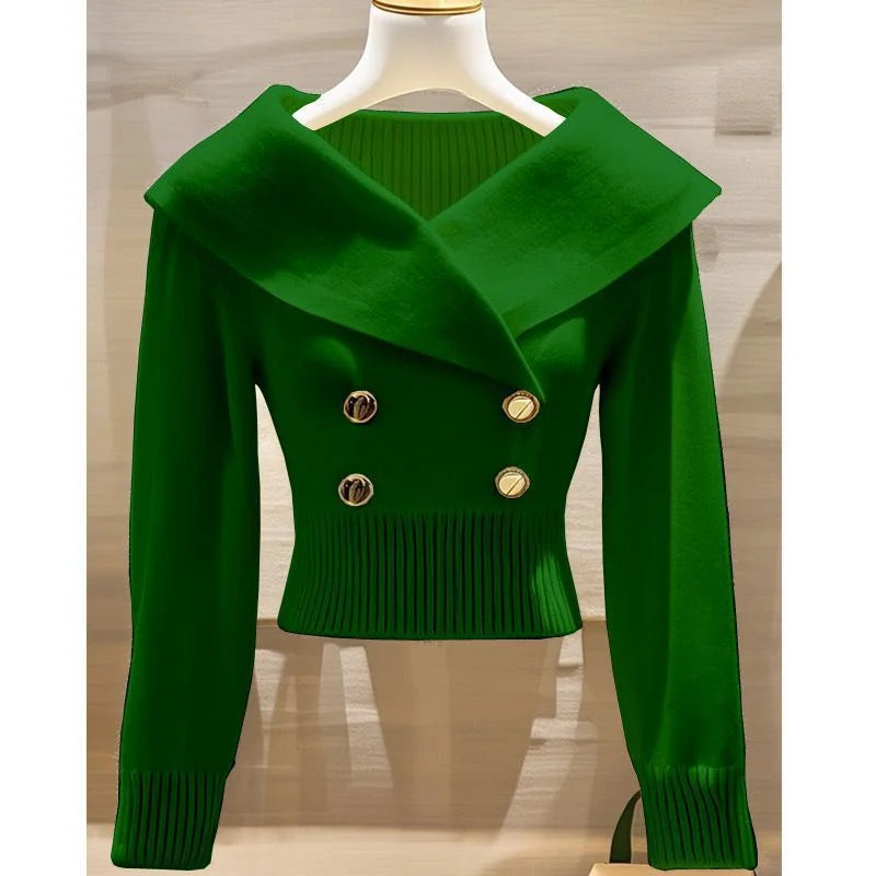 Sweater Women's 2025 New Fashion Autumn Long-Sleeved Temperament Casual Knitwear Female Pullovers Sweater