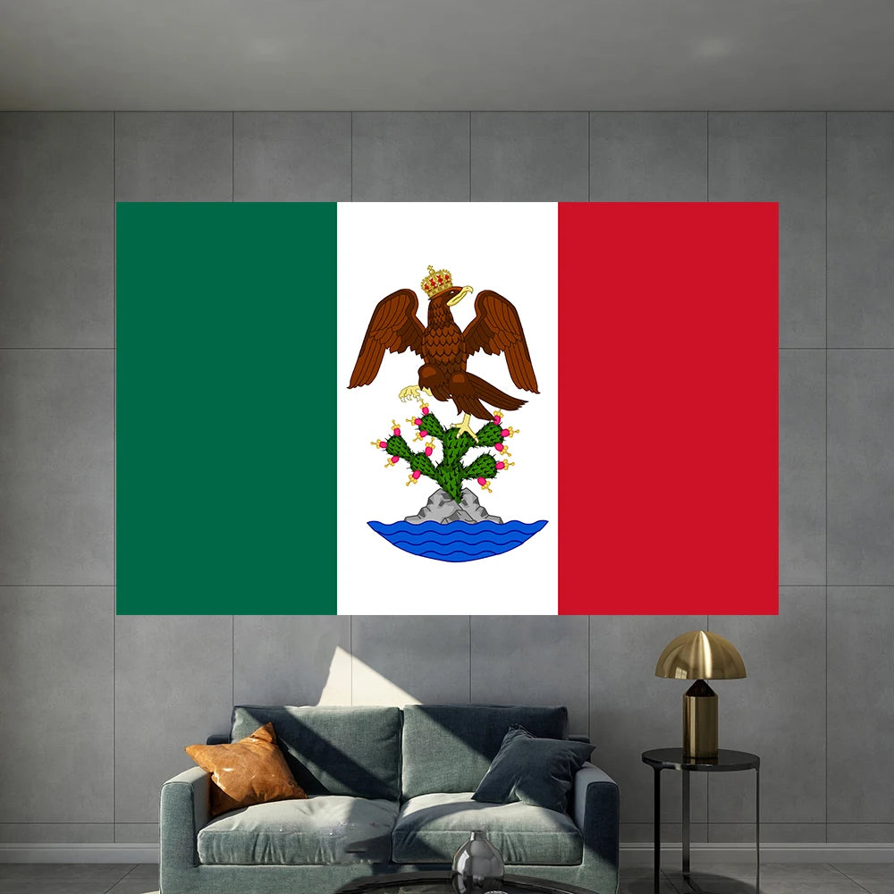 MEXICO National Flag  Country Banner  Periods Graphic Custom Printed Polyester Shaft Cover Brass Grommet