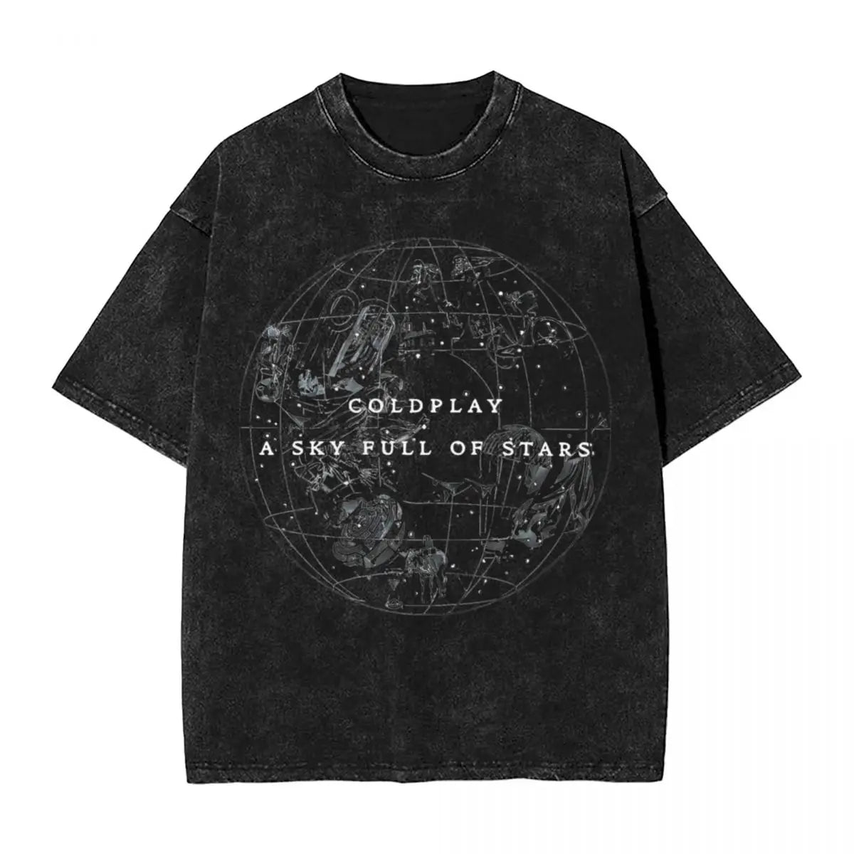 Head Full of Dreams Washed T Shirts Streetwear Novelty T-Shirt Coldplays World Tour 2024 Tee Shirt 100% Cotton High Street