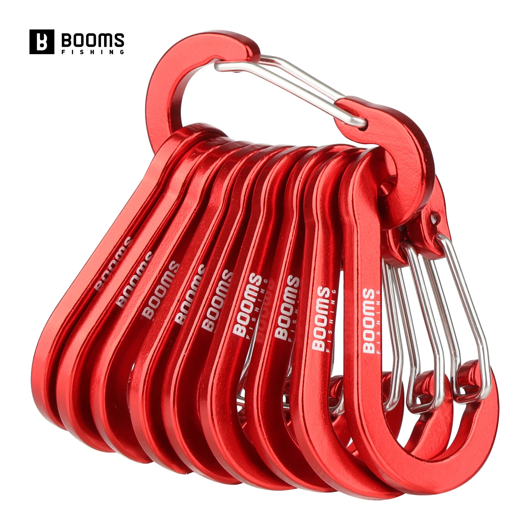 Booms Fishing CC1-10pcs Multi-Use Small Clips Keychain Caribeaner Clip 2 inch Aluminum D Ring Carabiners Fishing Accessories