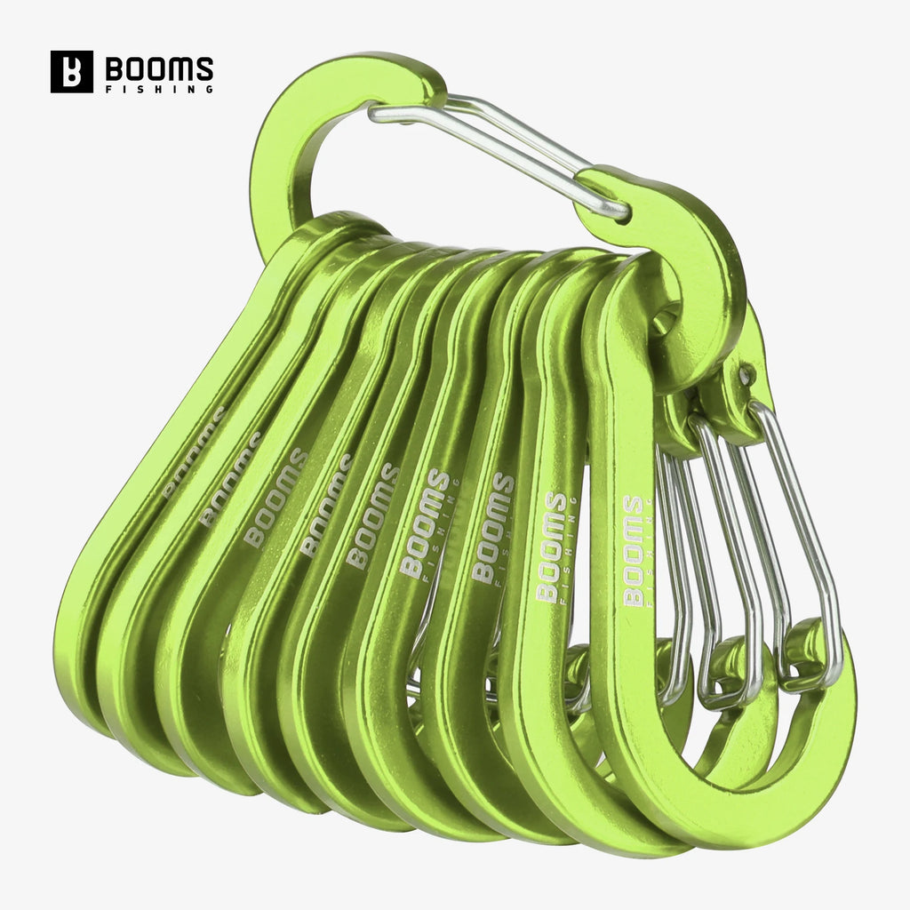Booms Fishing CC1-10pcs Multi-Use Small Clips Keychain Caribeaner Clip 2 inch Aluminum D Ring Carabiners Fishing Accessories