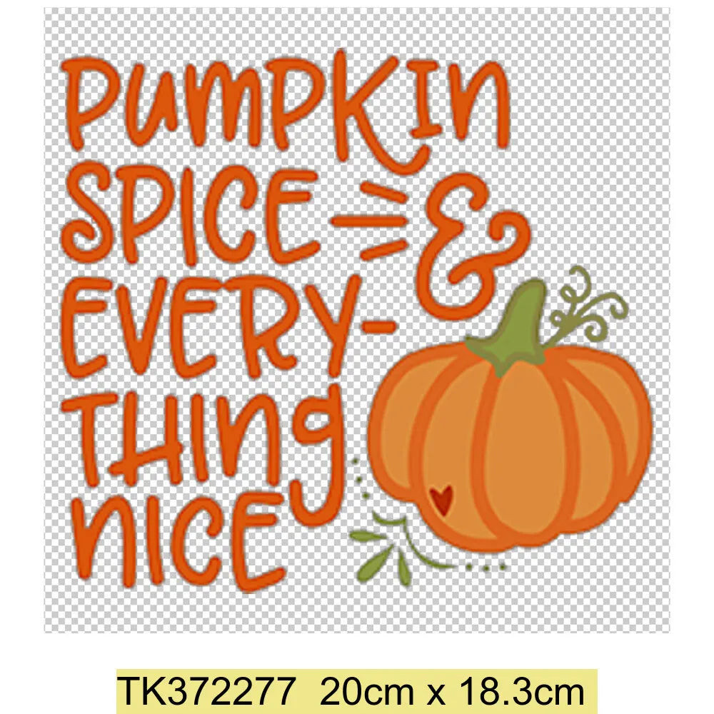 Retro Printing Thanksgiving Iron on Transfers Patches Pumpkin Autumn Heat Transfer Stickers for Clothes Heat Transfers Patches
