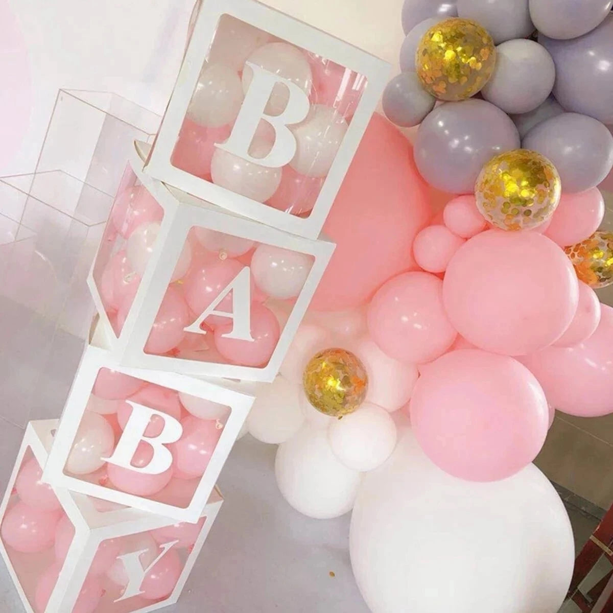 25cm BABY Letter Box Balloon Boxes Baby Shower Boy Girl 1st Birthday Party Decoration Kids Babyshower Gender Reveal Party Decor