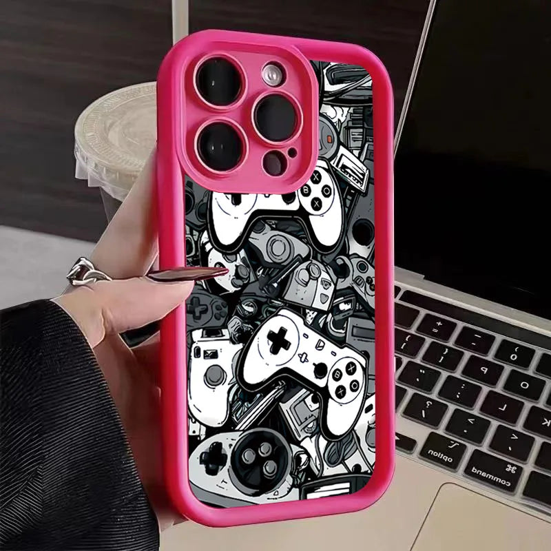 Case For iPhone 17 16 Pro Max Air Cases iPhone 15 Case Game Controller Graphic Case For iPhone 11 12 13 14Pro 7 8 Plus SE2 Cover
