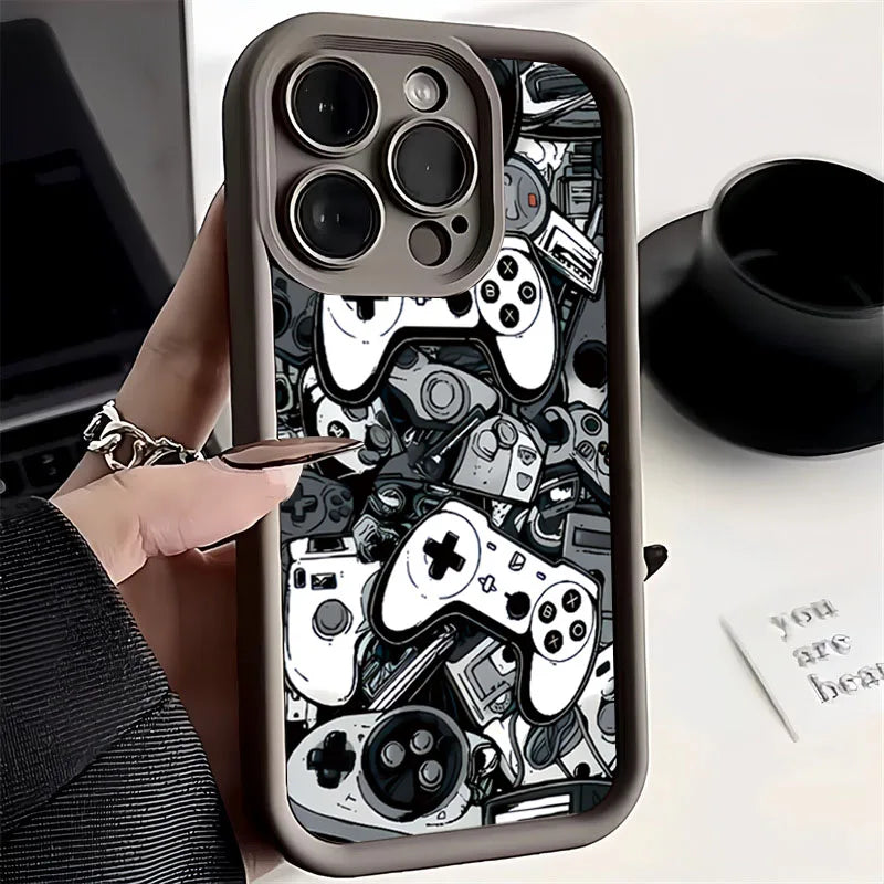 Case For iPhone 17 16 Pro Max Air Cases iPhone 15 Case Game Controller Graphic Case For iPhone 11 12 13 14Pro 7 8 Plus SE2 Cover