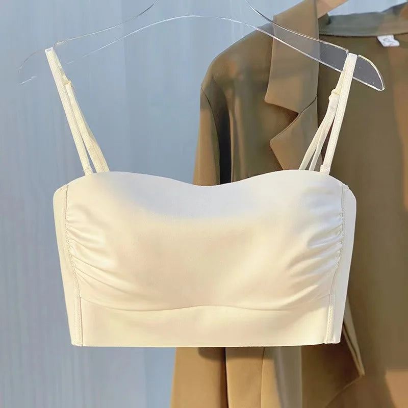 Bra Underwear For Women With anti Stray Light Wrap, Thin Shoulder Straps, Thin Back Vest, Sexy Bra, All In One For External Wear