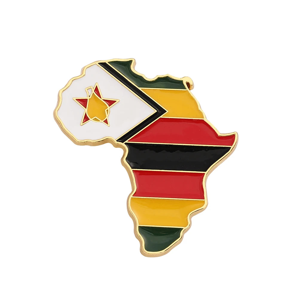Hip-hop Africa Map Enamel Pins Brooches Ethnic Jewelry Ghana Congo Sudan Somalia Uganda Zimbabwe Zambia Liberia Map Brooch