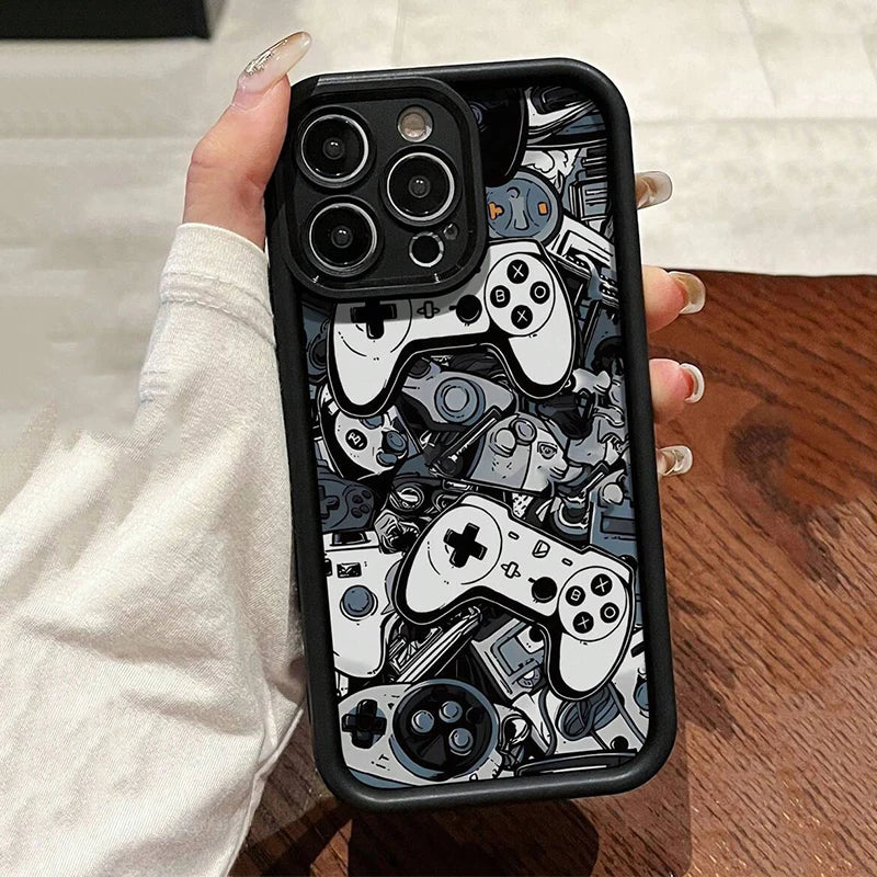 Case For iPhone 17 16 Pro Max Air Cases iPhone 15 Case Game Controller Graphic Case For iPhone 11 12 13 14Pro 7 8 Plus SE2 Cover