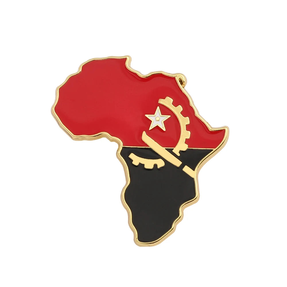 Hip-hop Africa Map Enamel Pins Brooches Ethnic Jewelry Ghana Congo Sudan Somalia Uganda Zimbabwe Zambia Liberia Map Brooch