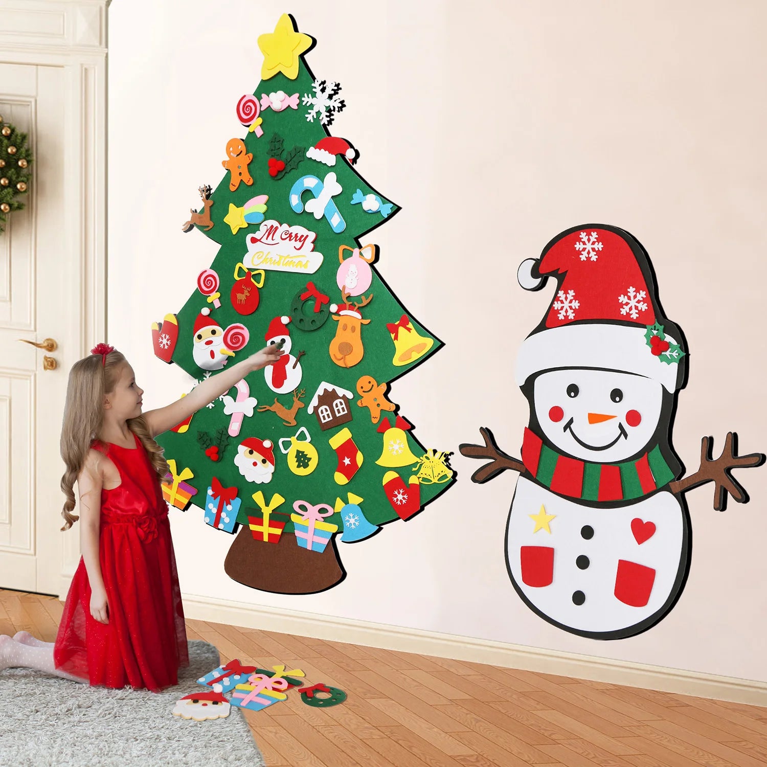 Thanksgiving Felt Tree Craft Kit Fall Tree Montessori Busy Board Family Decorations Activity Education Toy Wall Hanging Gifts
