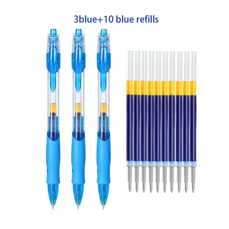 13-30Pcs 0.5mm Fine Point Retractable Gel Pens, Black Ink, Soft Anti-Slip Grip, Smooth Writing, Office & School Stationery Set