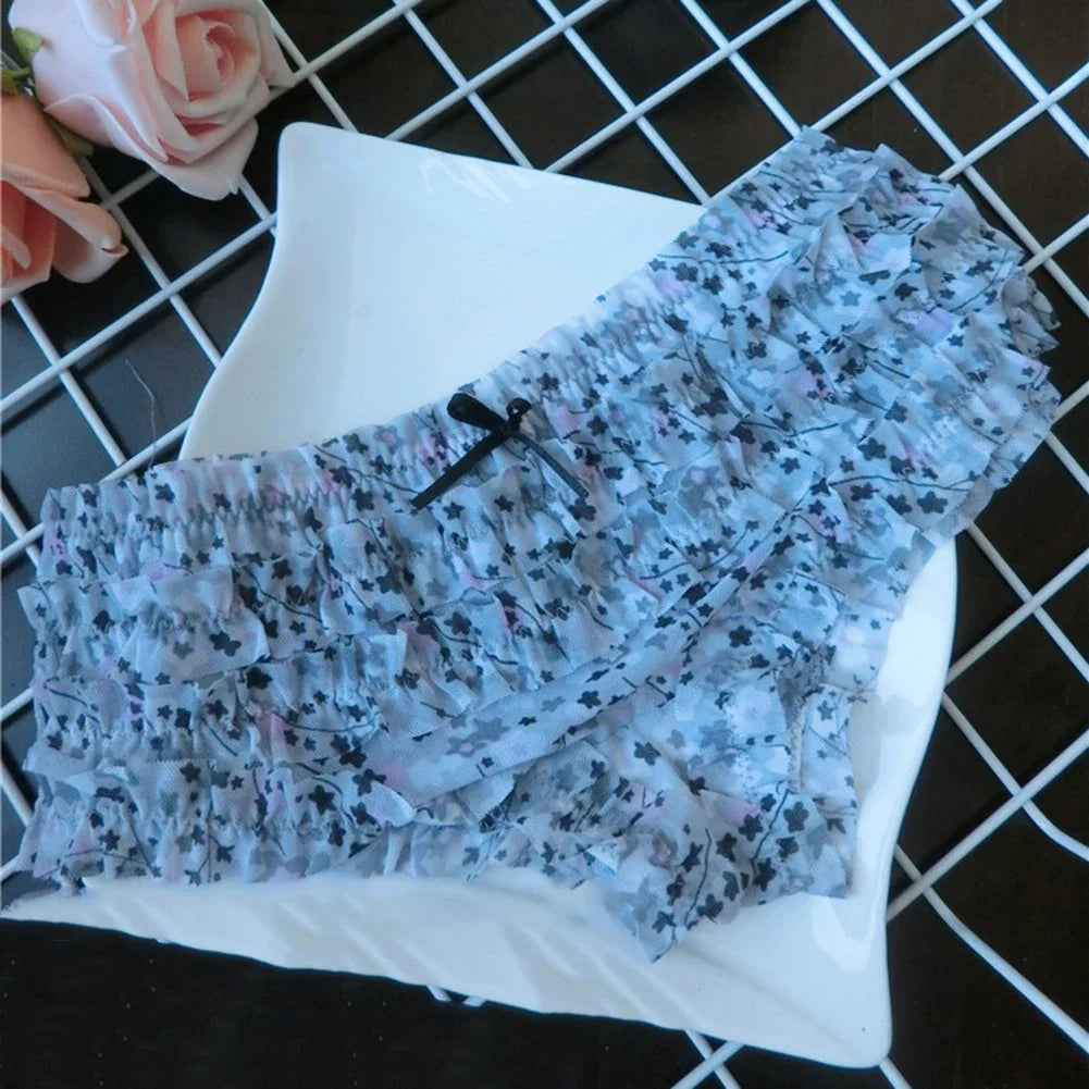 Sexy Women Cute Sweet Underwear Female Low Waist Panties Cake Layer Lace Briefs Ultra Thin Underpants Mesh Breathable Lingerie
