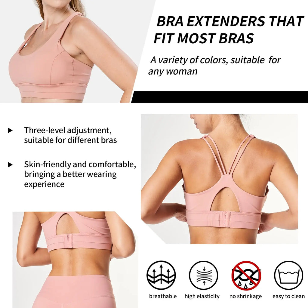 12 bra extenders with 3 hooks, 3 hooks, women's bra extenders, elastic extension straps, enlarged size, soft and comfortable