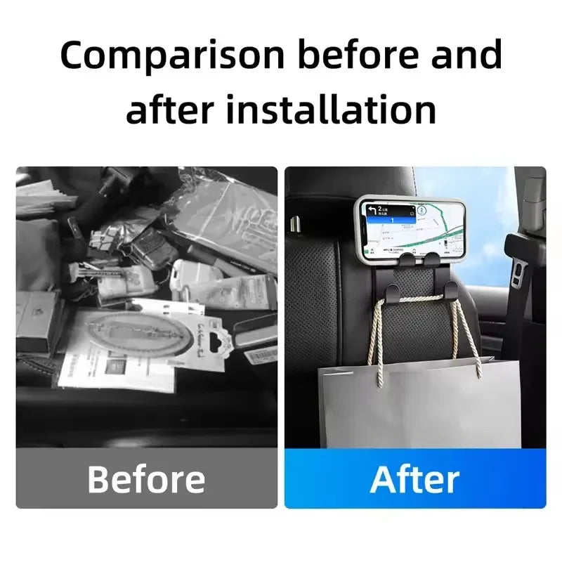 Car Back Seat Hook Hanging Storage Mobile Phone Holder Stand Lazy Rear Seat Headrest Bracket For iPhone Samsung Xiaomi AllPhones