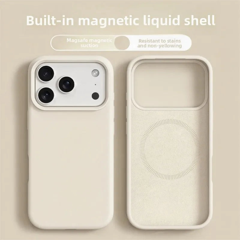 Original Magnetic Phone Case For iPhone 17 16 Pro Max Air Liquid Silicone Cases For iPhone17 16 Pro Max 17Pro Soft Bumper Cover