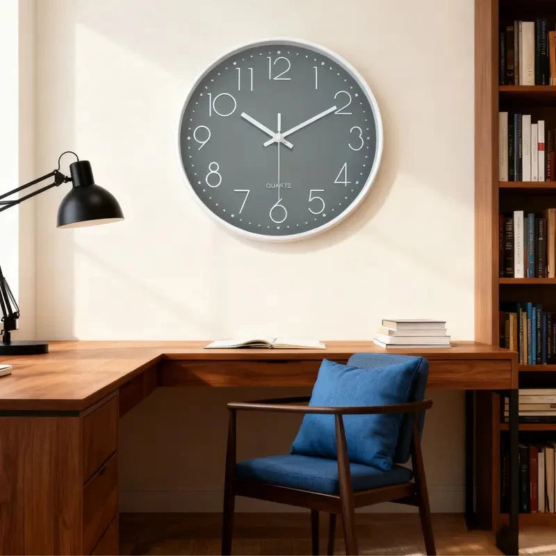 8-Inch Minimalist Quartz Wall Clock, 3D Digital Clock, Silent Clock for Living Rooms, Bedrooms, and Offices, Home Decor