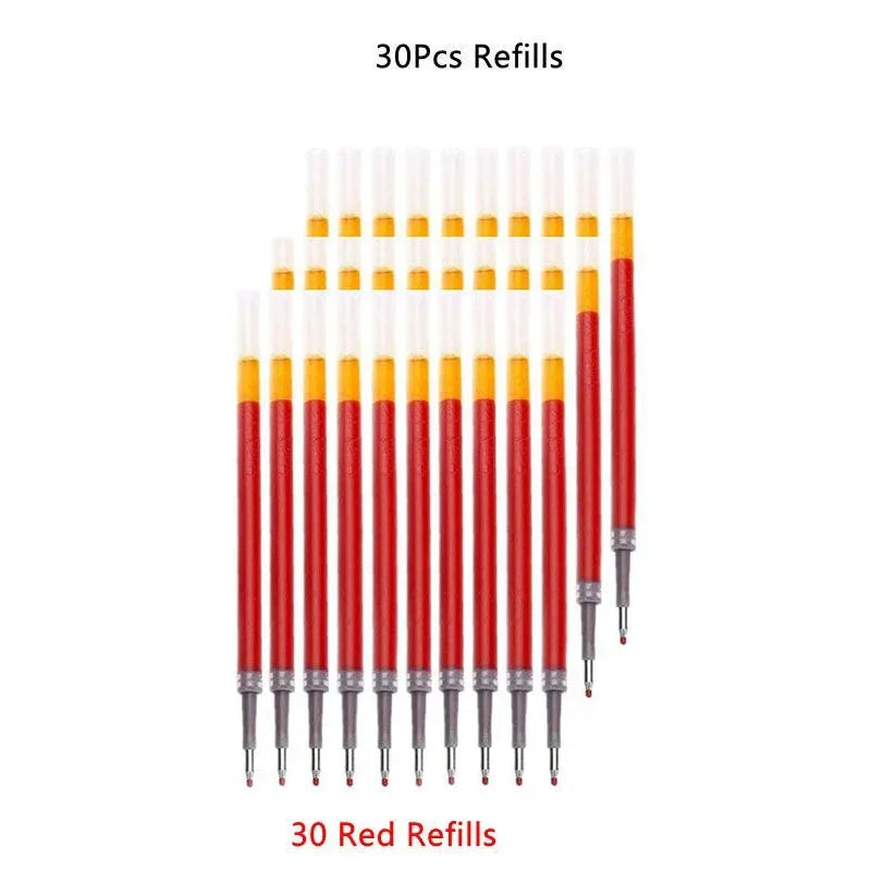 13-30Pcs 0.5mm Fine Point Retractable Gel Pens, Black Ink, Soft Anti-Slip Grip, Smooth Writing, Office & School Stationery Set