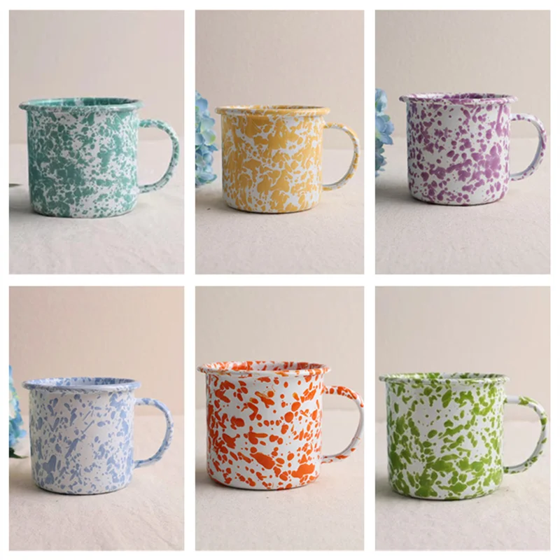 Hot Selling Enamel Mug Back to ancients Thick Wall Unbreakable Enamel Mugs Outdoor Camping Mug Bonfire Party Fishing Picnic Mugs