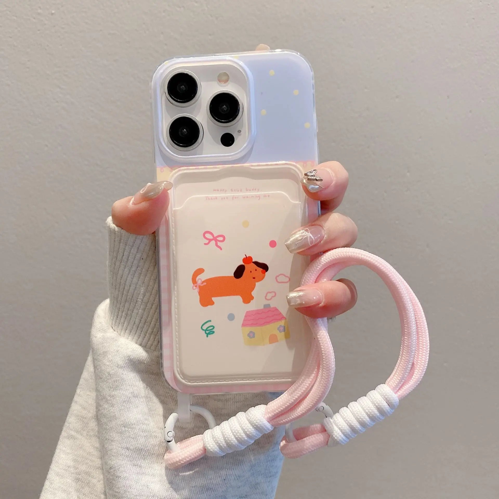 Cute Soft Phone Case for iPhone 16 Case iPhone 15 14 13 12 Pro Max Card Holder Wallet Shockproof Cover