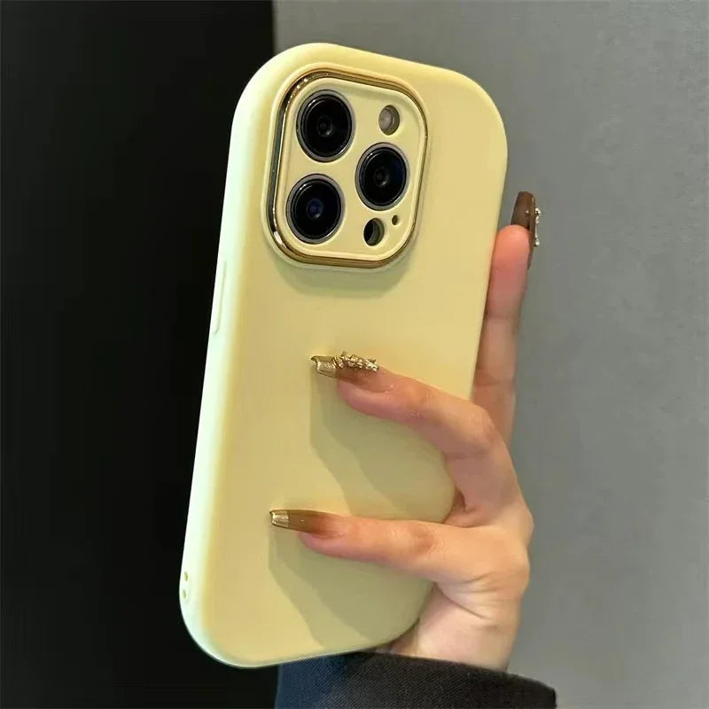 Luxury Cute Soft Silicone Candy Color Phone Case For iPhone 11 12 13 14 15 16 17 Pro Max Plus Shockproof Bumper Back Cases Cover