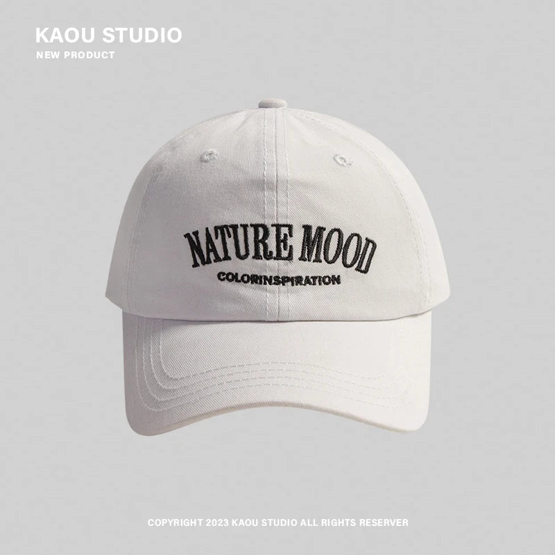 Summer Sun-Proof Washed Denim Peaked Cap Women's American Letter Embroidered Trendy Men's Baseball Cap Sun Protection Hat
