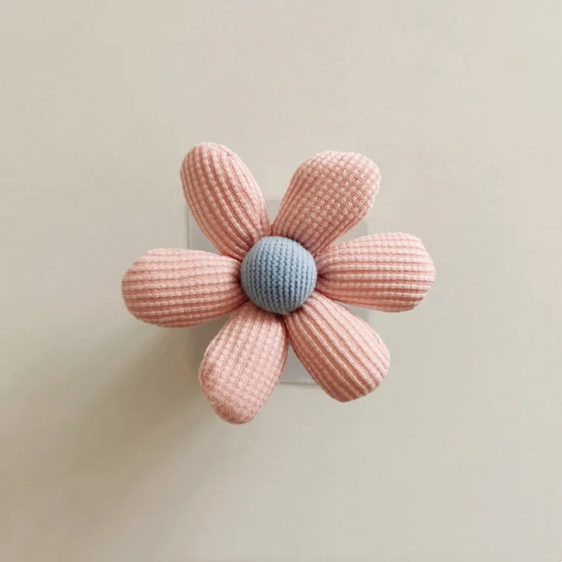 INS Flower Wall Hook Wooden Sticky Hooks Towel Coats Storage Holder Nordic Kids Room Decoration Minimalist Wardrobe Door Decor
