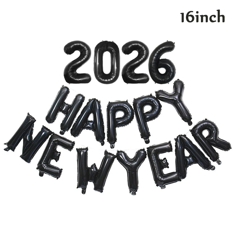 16inch 2026 happy new year foil balloons christmas new year party decoration festival party supplies Photo Props home decor