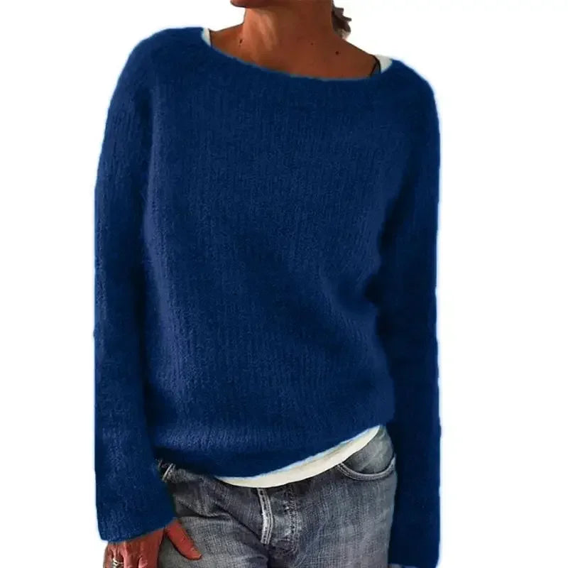 2025 Spring Knitting Oversize Women's Sweater Black O-neck Long Sleeve Loose Warm Sweaters Female Trendy Casual Ladies Clothes