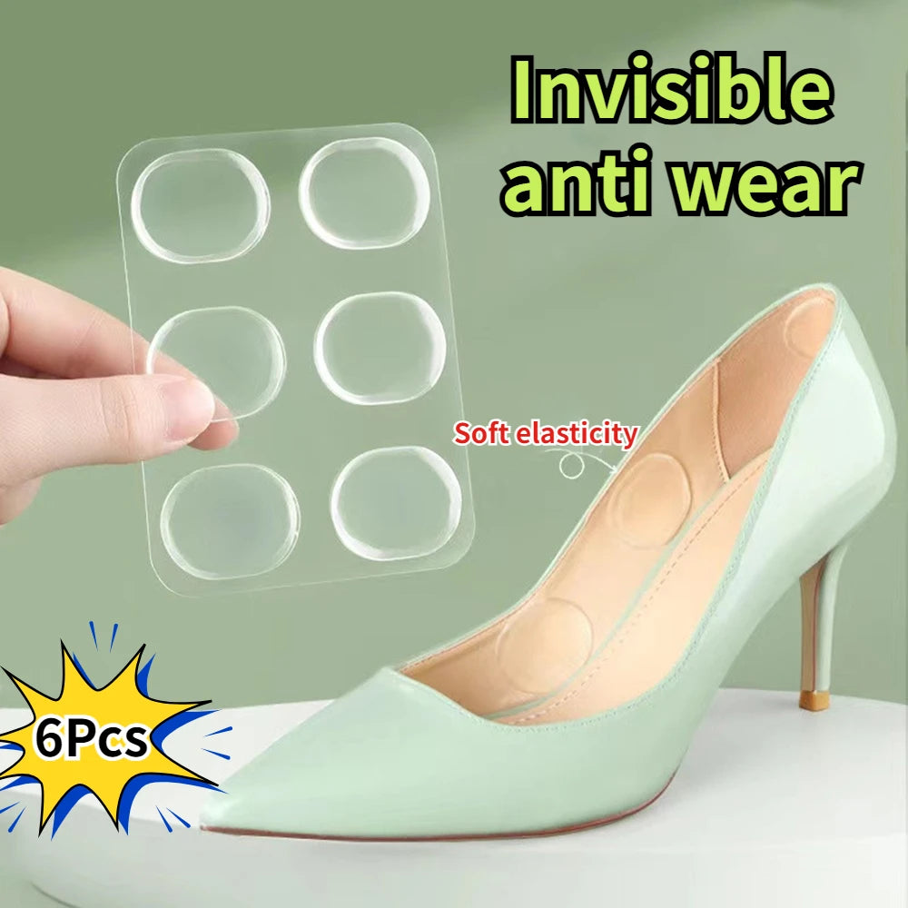 6Pcs Silica Gel Insole Heel Anti Wear Sticky Shoes Cobbler Sticker Back Sneaker Lined with Anti-Wear After Heels Stick Foot Care