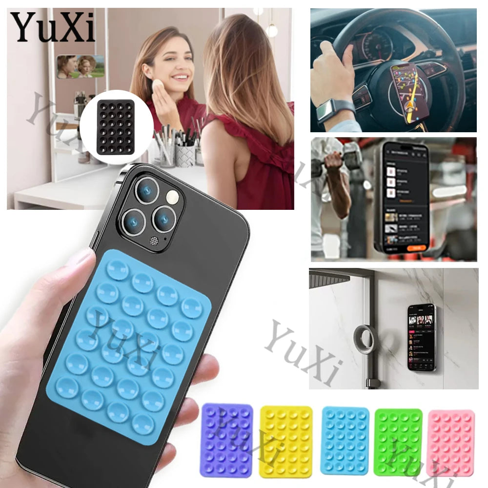 5Pcs Suction Cup Phone Case Mount Silicone Sticky Phone Stand Anti Slip Rubber Sucker Pad for Phone Holder Backed Fixing Pad