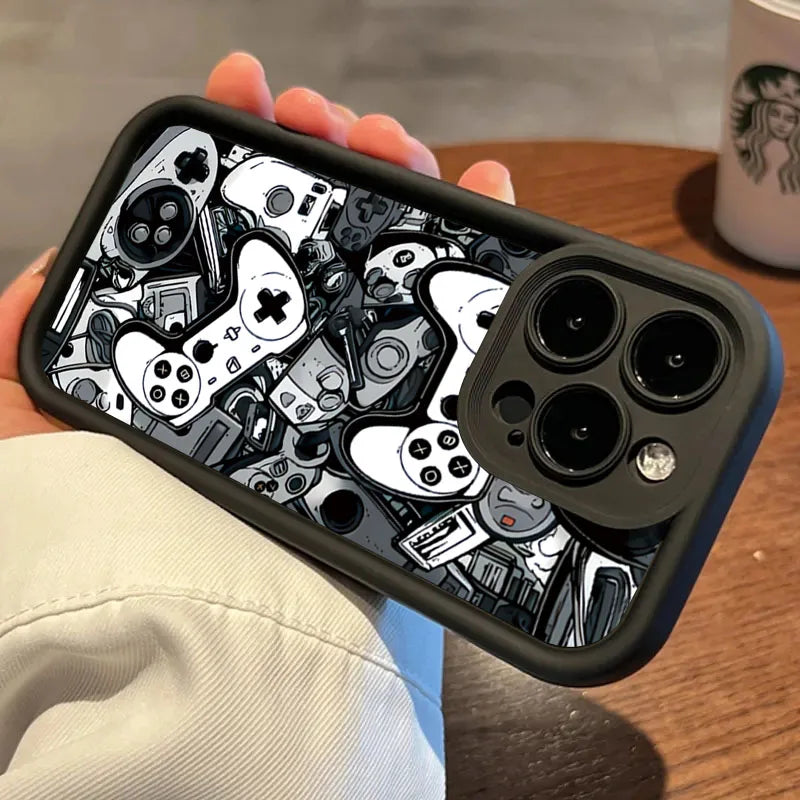 Case For iPhone 17 16 Pro Max Air Cases iPhone 15 Case Game Controller Graphic Case For iPhone 11 12 13 14Pro 7 8 Plus SE2 Cover
