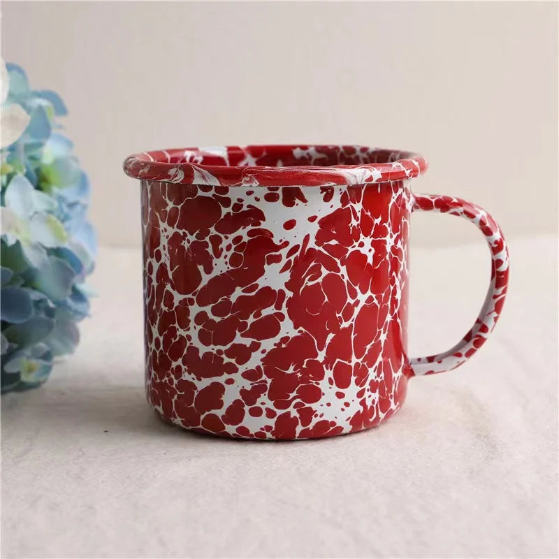 Hot Selling Enamel Mug Back to ancients Thick Wall Unbreakable Enamel Mugs Outdoor Camping Mug Bonfire Party Fishing Picnic Mugs