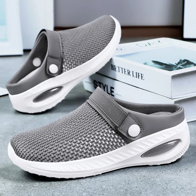 2025 New Breathable Women's Slippers Soft Sole Casual Beach Shoes Breathable Lazy Half Drag Women's Shoes