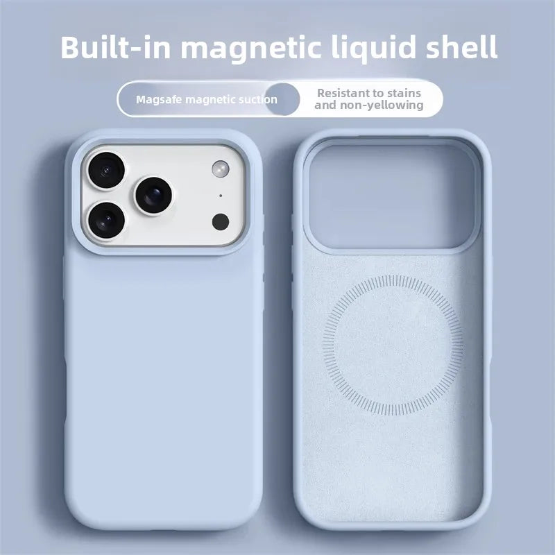 Original Magnetic Phone Case For iPhone 17 16 Pro Max Air Liquid Silicone Cases For iPhone17 16 Pro Max 17Pro Soft Bumper Cover