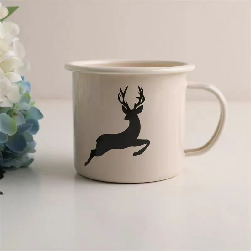 Hot Selling Enamel Mug Back to ancients Thick Wall Unbreakable Enamel Mugs Outdoor Camping Mug Bonfire Party Fishing Picnic Mugs