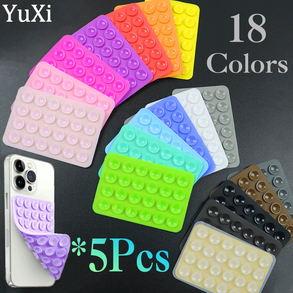 5Pcs Suction Cup Phone Case Mount Silicone Sticky Phone Stand Anti Slip Rubber Sucker Pad for Phone Holder Backed Fixing Pad