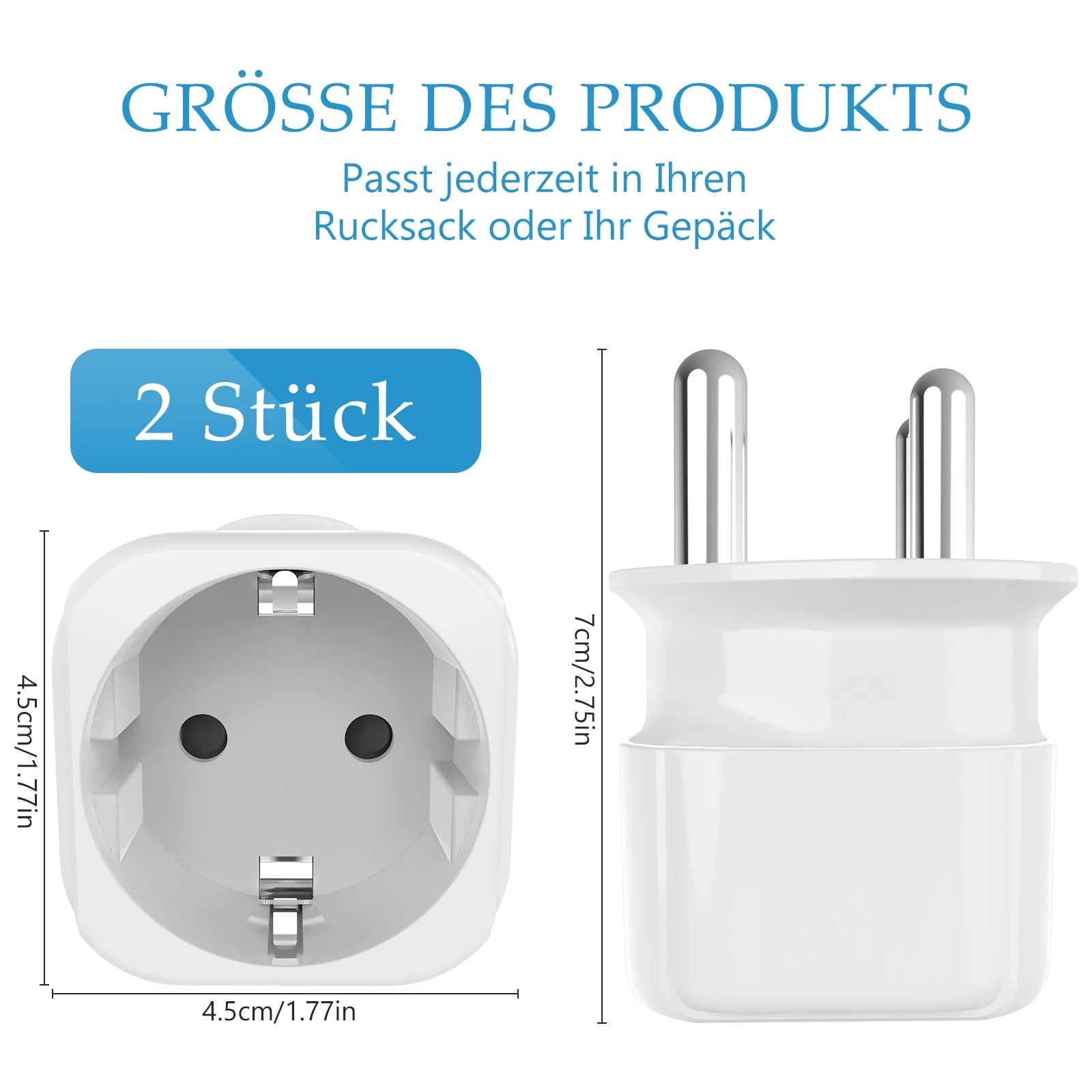 2PCS South Africa Travel Adapter, EU to SA South Africa Plugs Adapter Type M Big Round Power Converter Lesotho Ghana Travel Plug