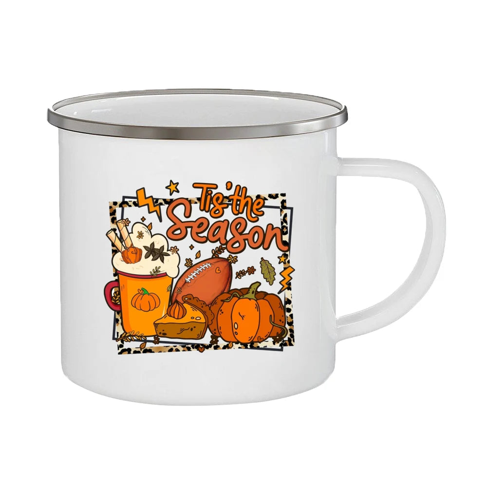 Just A Girl Who Loves Fall Mug Hello Autumn Mugs Pumpkin Spice Latte Enamel Coffee Cup Autumn Gifts Ideas