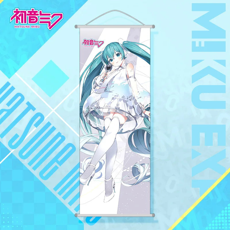Hatsune Miku Room Decoration Wall Decoration Cartoon Hatsune Miku Hanging Painting Long Scroll Holiday Gift Anime Goods Support