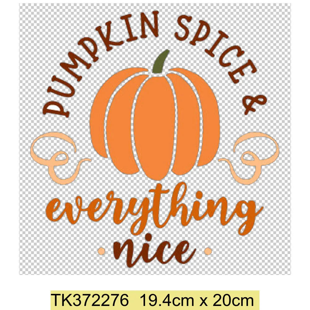 Retro Printing Thanksgiving Iron on Transfers Patches Pumpkin Autumn Heat Transfer Stickers for Clothes Heat Transfers Patches