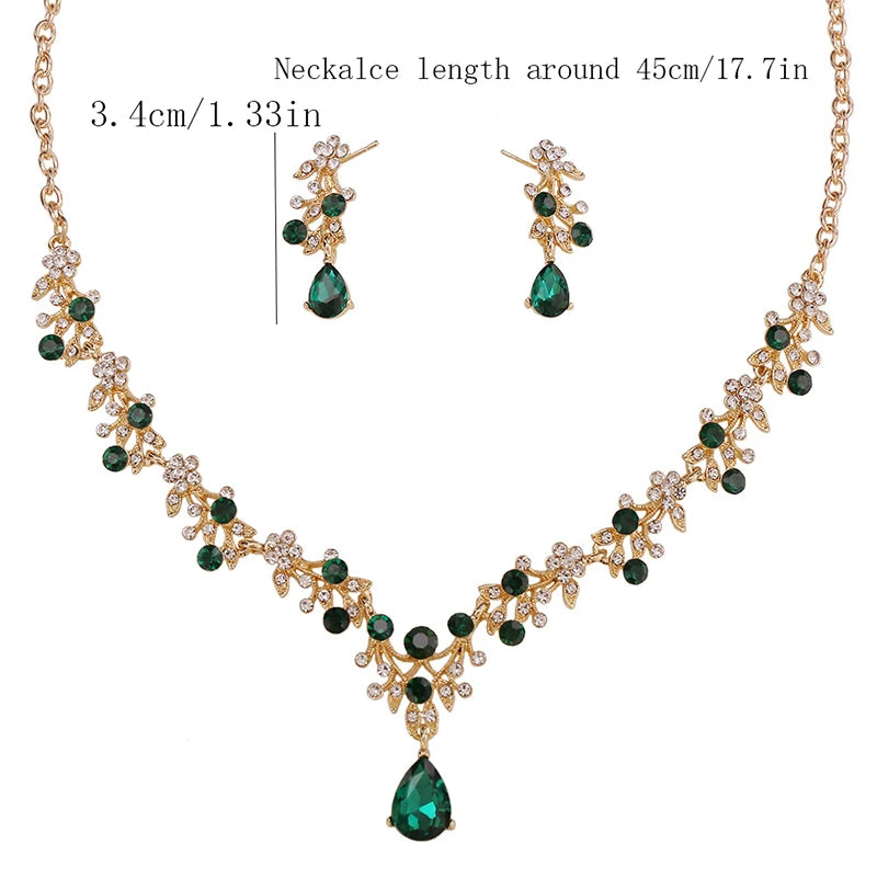 Exquisite Bride Jewelry Sets for Women Luxury Flower Choker Necklace Earrings Set Wedding Dress Bridal Necklace Sets Fashion