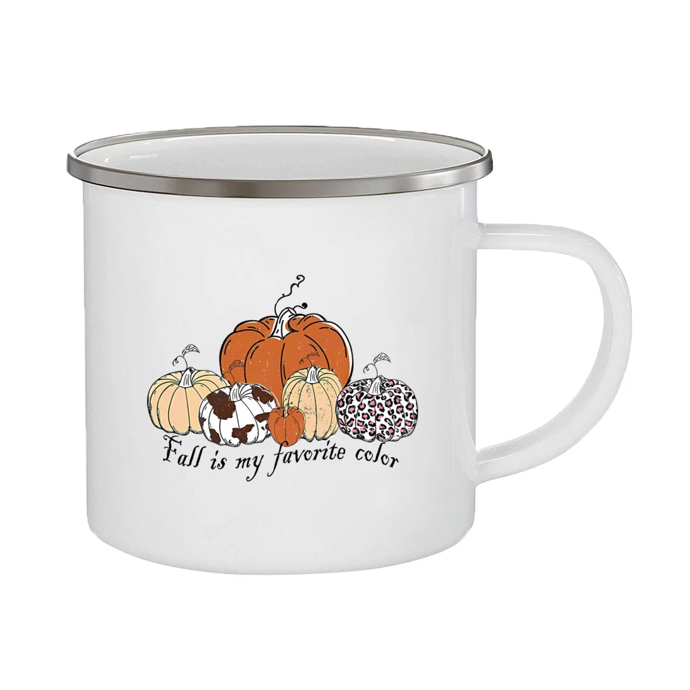Just A Girl Who Loves Fall Mug Hello Autumn Mugs Pumpkin Spice Latte Enamel Coffee Cup Autumn Gifts Ideas