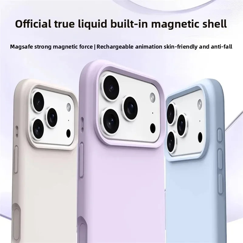 Original Magnetic Phone Case For iPhone 17 16 Pro Max Air Liquid Silicone Cases For iPhone17 16 Pro Max 17Pro Soft Bumper Cover