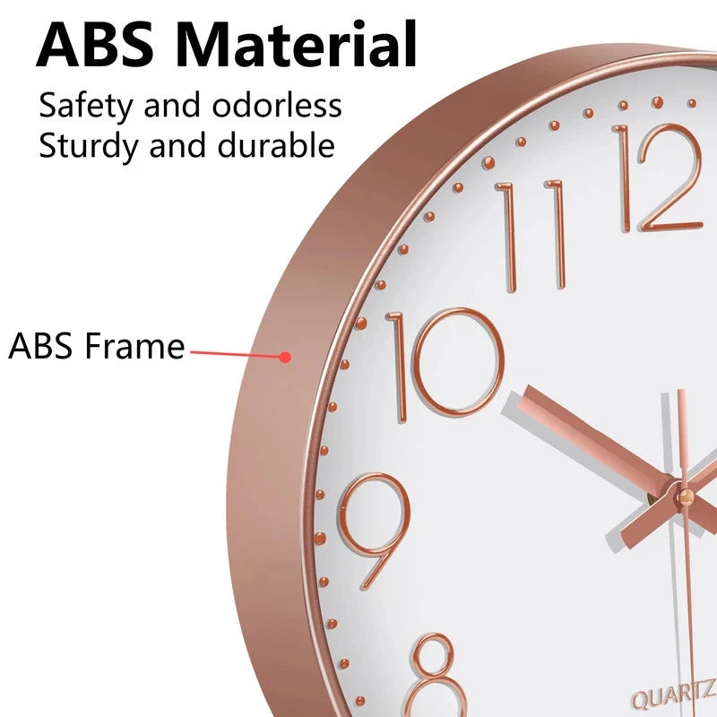 8-Inch Minimalist Quartz Wall Clock, 3D Digital Clock, Silent Clock for Living Rooms, Bedrooms, and Offices, Home Decor
