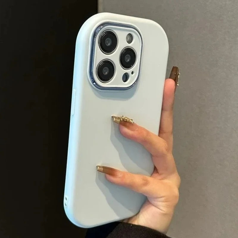 Luxury Cute Soft Silicone Candy Color Phone Case For iPhone 11 12 13 14 15 16 17 Pro Max Plus Shockproof Bumper Back Cases Cover