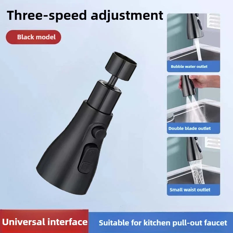 Universal 360° Rotation Kitchen Faucet Extender 3 In1 ABS Durable Water Saving Shower Spray Head Bathroom Basin Tap Replacement
