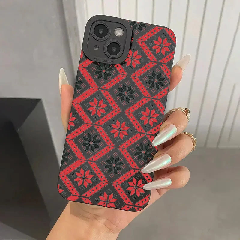 Bohemian Style Patterned TPU Phone Case For iPhone 16 15 14 12 11 13 Pro 15Pro 14Pro Max Mini X XS XR Max SE2 7 8 Plus Cover
