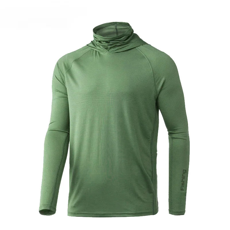 Hoodie Fishing Shirts Long Sleeve Quick Dry Sweatshirt Summer Dresses Breathable Jersey UV Fishing Clothing Face Mask