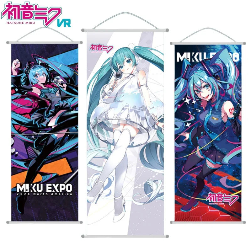 Hatsune Miku Room Decoration Wall Decoration Cartoon Hatsune Miku Hanging Painting Long Scroll Holiday Gift Anime Goods Support